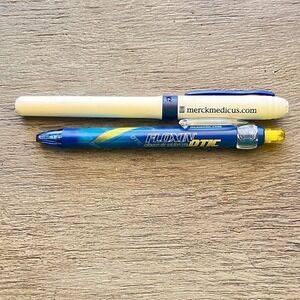 Pharmaceutical Drug Rep Blue Highlighter Merck Floxin Otic Pen Black Medical Lot